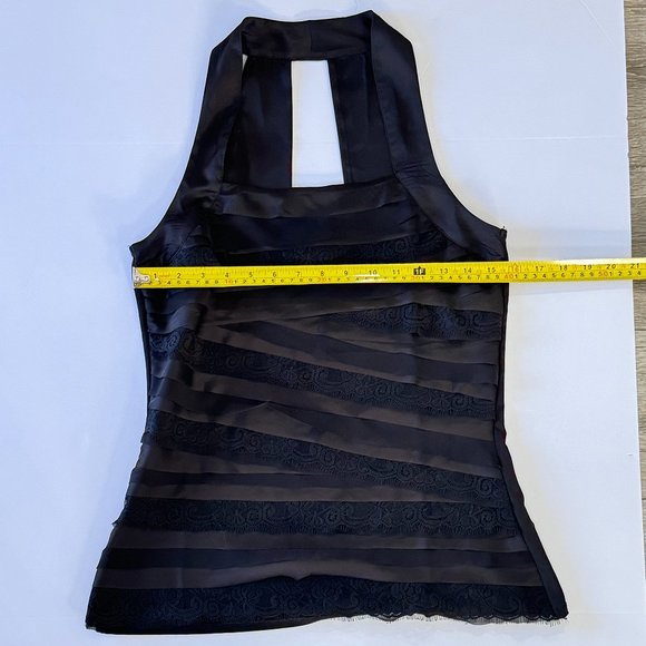 WHBM Black Tiered Halter Top - Picture 8 of 11